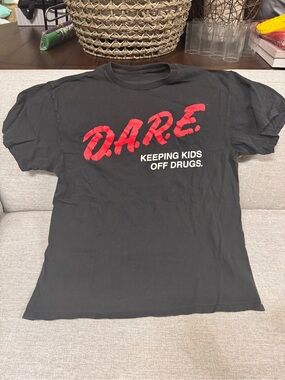 D.A.R.E. Black Graphic Short Sleeve Tee - Red Logo